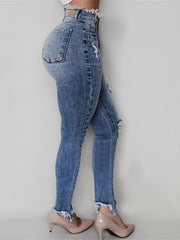 womens fashion irregular ripped jeans womens jeans