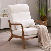 high back century modern accent chair soild wood padding