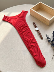 red halter neck bodysuit hot open back halter neck fun