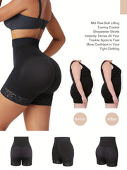 women front zipper lifter shorts high waist curve
