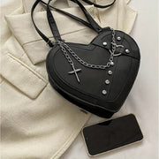 women gothic y2k punk shaped shoulder bag rivet