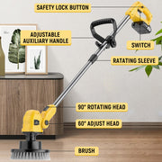 wireless rotating floor cleaner 2 brushes 4 mop pads a