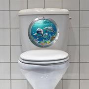 1 world toilet seat sticker mural creation