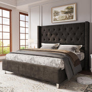 upholstered platform bed frame 50 inch velvet