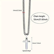 son cross necklace cuban link stainless steel cross pendant
