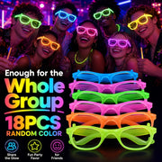random 16 in dark party glasses neon green purple
