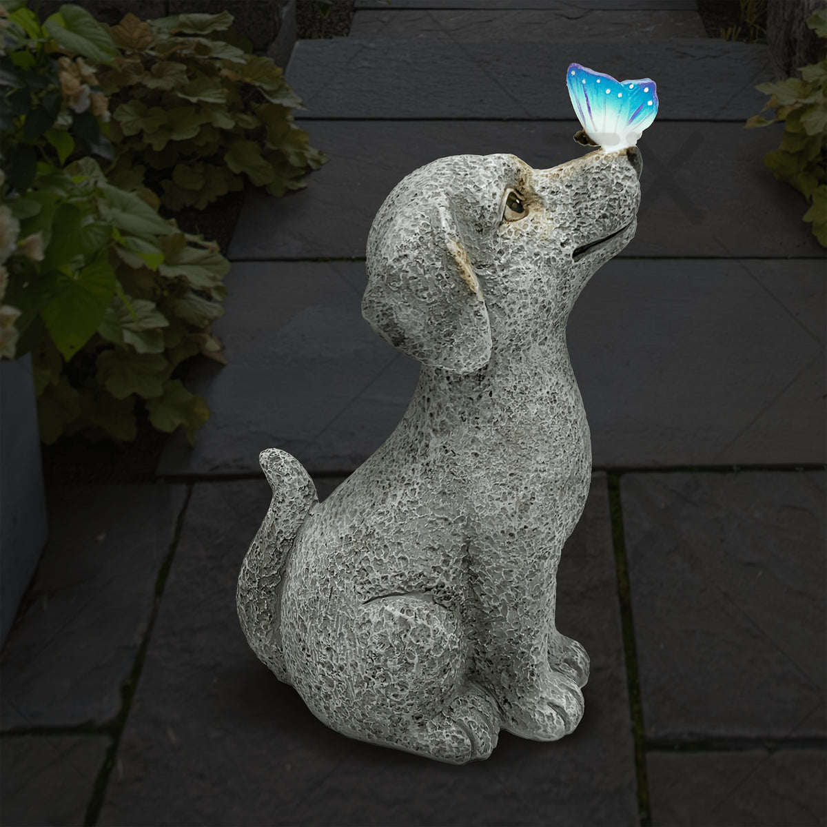 outdoor lamp dog sculpture resin