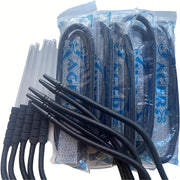 reusable glass straw flexible black hose comfortable grip