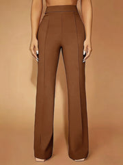 womens high waist wide leg trousers stretchy elastic