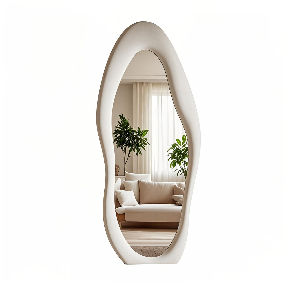 irregular full length mirror safe rounded