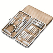 golden 19pcs set classic manicure pedicure tool set
