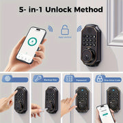 keyless smart door lock fingerprint handle door