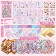 page soft colored cute character sticker book stackable