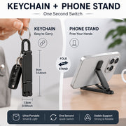 portable foldable mini key chain phone stand built