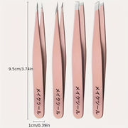 rose gold japanese stainless steel tweezers 4 piece set