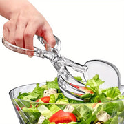 1 pair transparent plastic salad scissors reusable