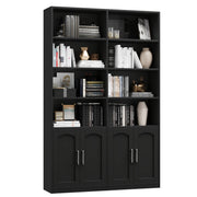 fultru bookshelf bookcase doors 6 tier large