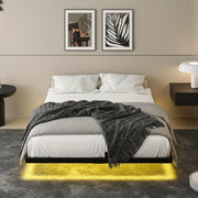 full queen king size floating bed frame smart led lights