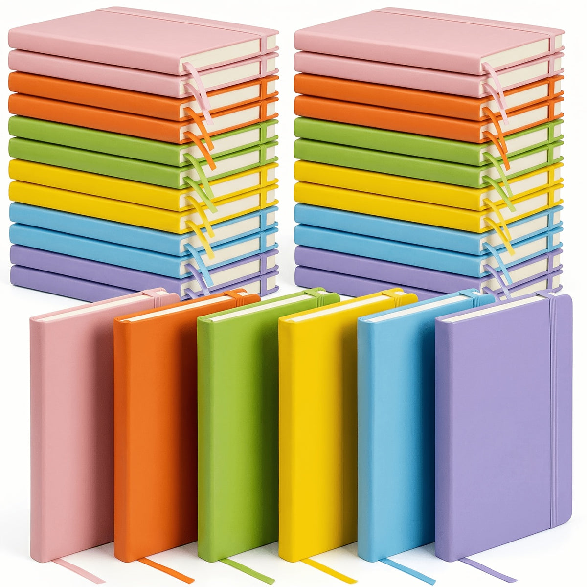 set 6 pu leather bound journals featuring 160 pages