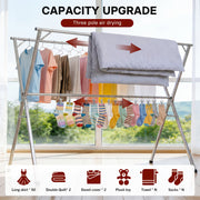three bar foldable clothes drying rack 63 78 7 95