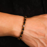 tiger eye obsidian wealth bracelet vintage square bead
