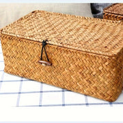 hand home woven storage blue storage box shelf