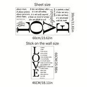 love patient kind an inspirational wall sticker decorating