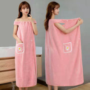 womens wearable pocket towel skirt non slip towel robe
