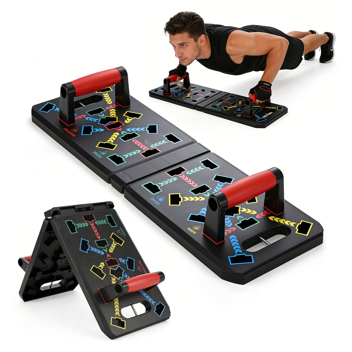 push board pilates bar band ab roller foldable