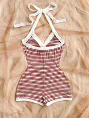 vintage red white striped contrast