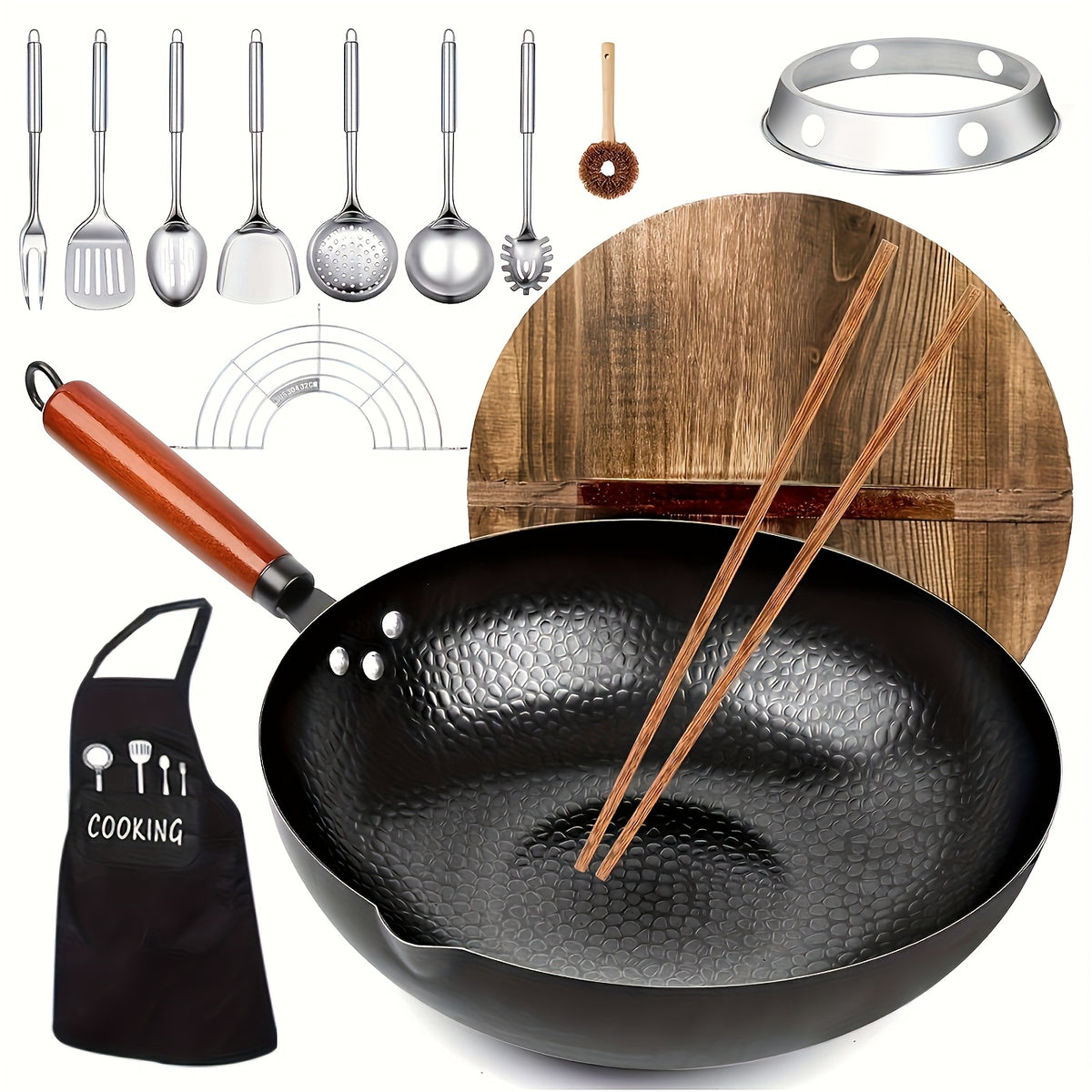 wok frying pan wok set nonstick 12 6 inch pan 13