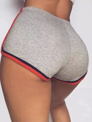 women plus size high waist solid color tie dye shorts