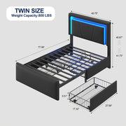 upholstered platform bed frame 4 storage drawers twin full