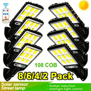 solar powered street light 8 6 4 2pcs sensor