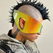 unisex oversized wrap around rimless mask fashion