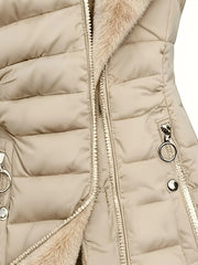 winter new length fleece lined warm loose womens hooded