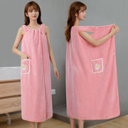 womens wearable pocket towel skirt non slip towel robe
