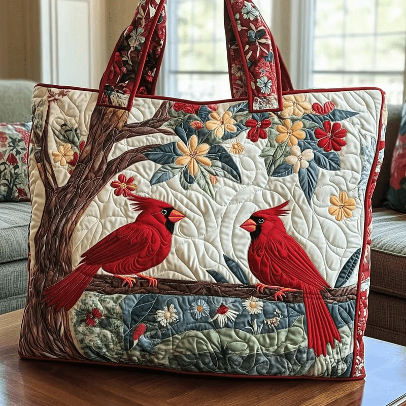 womens red bird 3d printed quilted