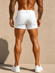 mens stretch denim beach shorts fit casual