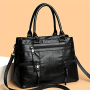 womens shoulder bag fashion solid color handbag multi layer