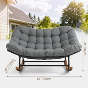 oversized double papasan rocking chair large curved seat