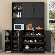 tall pantry storage cabinet 3 pull shelves modern kitchen