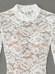 womens long sleeve lace bodysuit high neck long sleeve