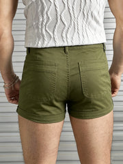 mens elastic denim shorts men's clothing temu