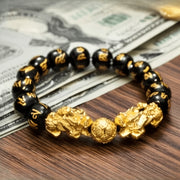 shui obsidian double pixiu bracelet