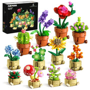 flowers plants mini building set 1697pcs botanical