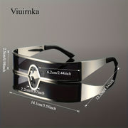 viuirnka mens fashion glasses cyberpunk metal wraparound