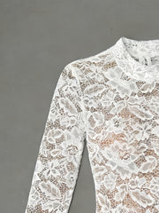 womens long sleeve lace bodysuit high neck long sleeve