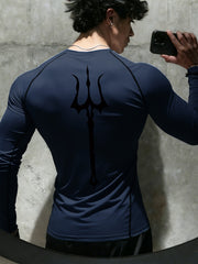 gym workout mens printed long sleeve shirt symbol