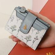 floral print hardware button bifold wallet temu